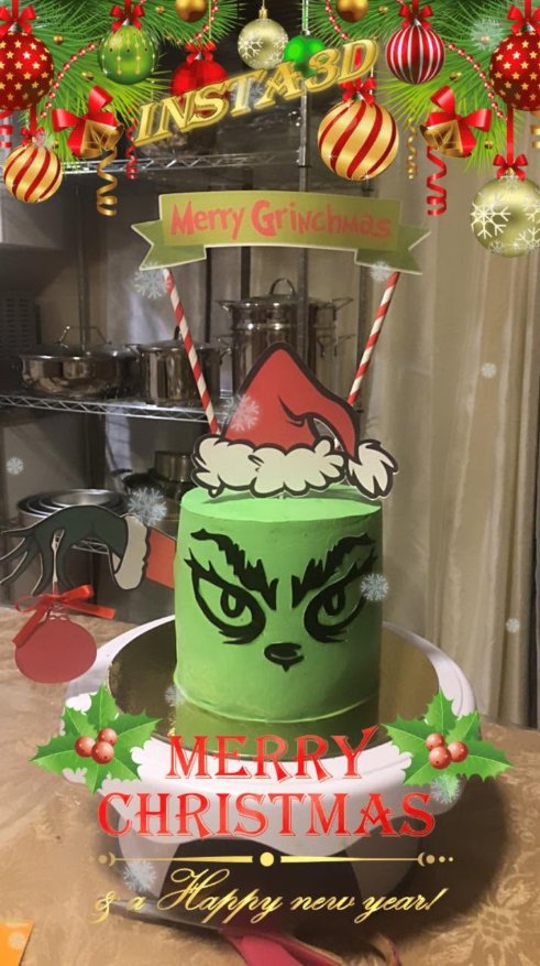Merry Grinchmas Cake — custom cake by Zugar Coma Zweetz