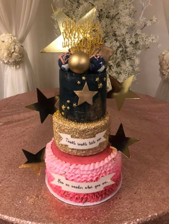 Twinkle Twinkle Little Star Cake — custom cake by Zugar Coma Zweetz